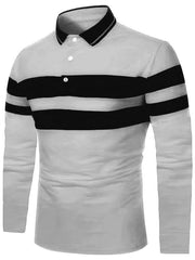 Men's Long Sleeve Fashion Stitching Business Casual Lapels Shirt