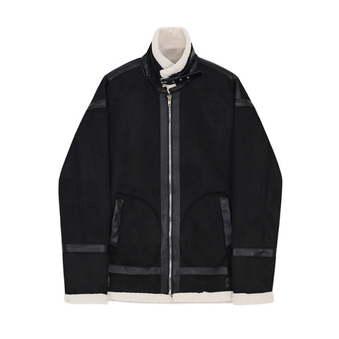 Men's Fashion Casual Zipper Lamb Wool Jacket