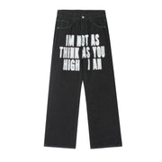 Men's Letter Printing Fashion Personality Jeans
